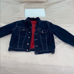 brandy melville denim jacket with red interior